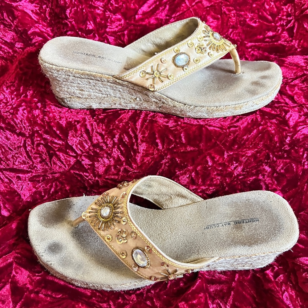 Vintage Montego Bay Club Beaded Espadrille Wedges - Picture 5 of 13